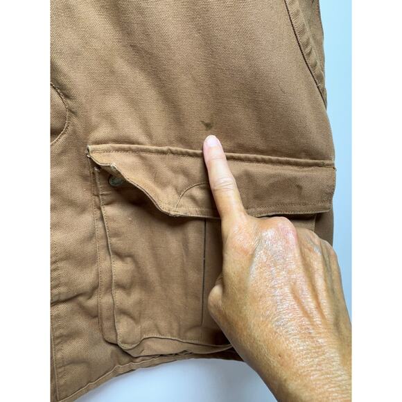Woolrich Men’s Outdoor Guide Collection Hunting Brown Canvas Vest Sz XL - Picture 12 of 13